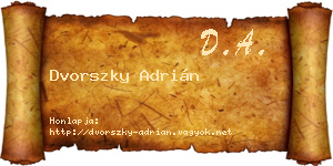 Dvorszky Adrián névjegykártya