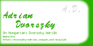 adrian dvorszky business card