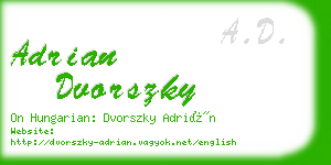 adrian dvorszky business card